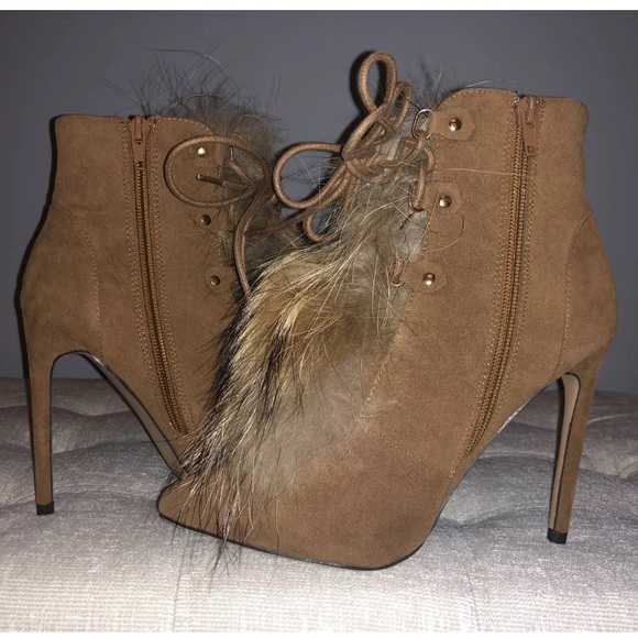 Liliana brown fur booties size 7 - Picture 6 of 7